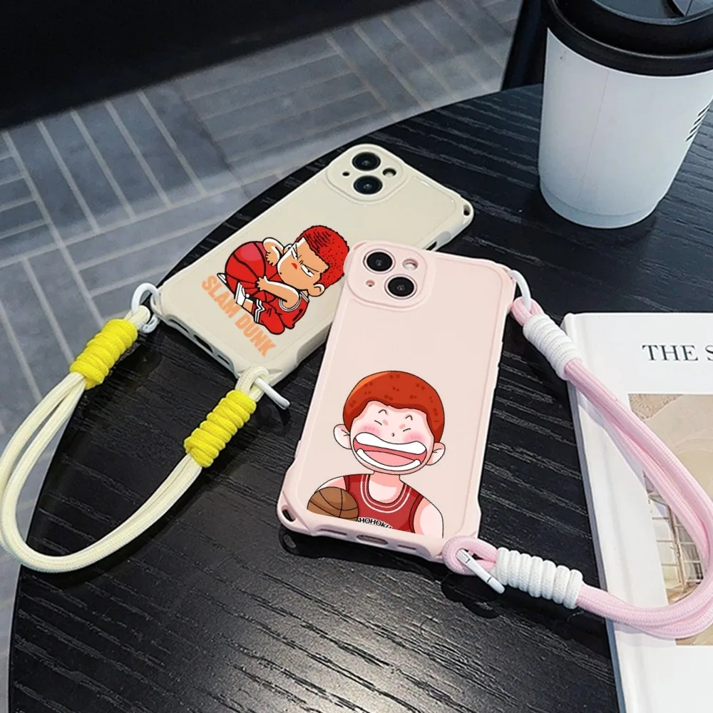 

S-Slam Dunk Anime Phone Case For Iphone 11 13 14 15 16 Pro Max X Xr Xs Max Four-corner Anti-fall Shell