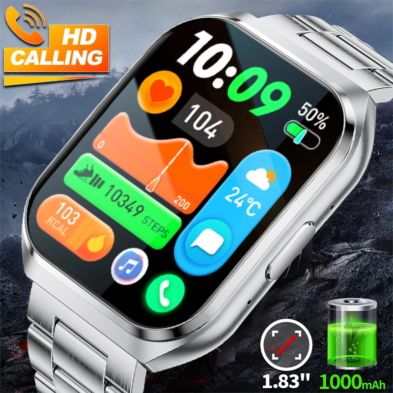 

LIGE New Smart Watch with 3D Curved Surface Screen 1000mAh Battery Outdoor Waterproof Sports Bluetooth Call Health Monitor