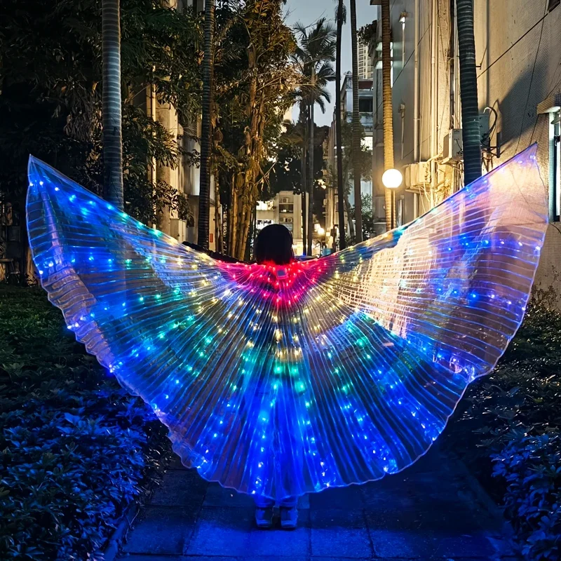 LED Luminescent Color Cloak Adult Isis Wings Glowing Wings Belly Dance Halloween Christmas Party Stage Performance Party Show