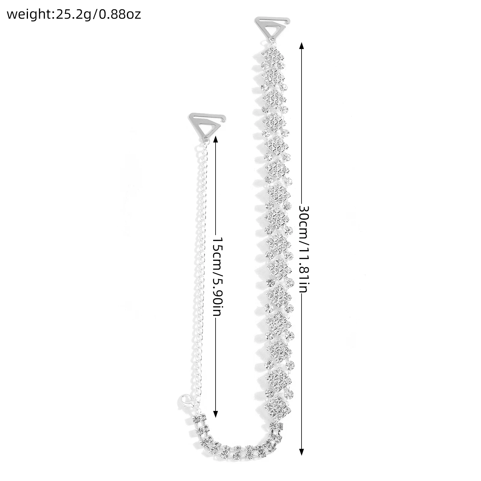 1 سلسلة حزام كتف مربعة الشكل فاخرة وخفيفة الوزن ومناسبة للمطابقة مع سلسلة الجسم لفساتين الحفلات والعشاء #6