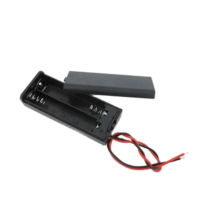 2 Slot AAA Battery Holder Case Box with Leads with ON/OFF Switch Cover Standard Battery Container