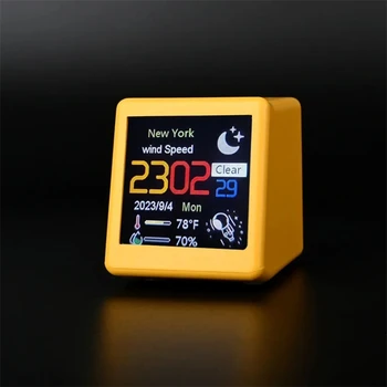 Small portable smart WiFi weather station desktop LED LCD digital clock electronic clock desktop electronic weather station