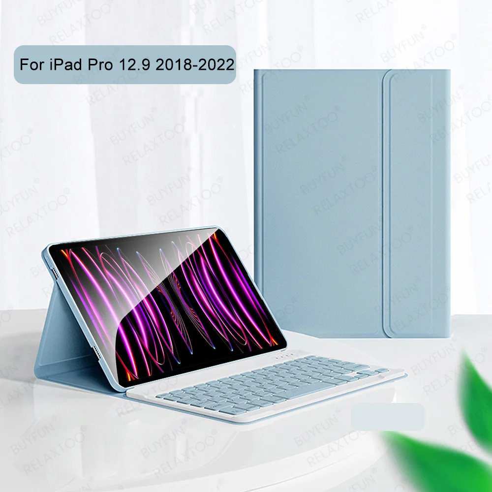 

For iPad Pro 12.9 in 2018-2022 Keyboard Case iPadPro 12.9 3rd 4th 5th 6th Generation Smart Magnetic Keyboard Cover With Pen Slot