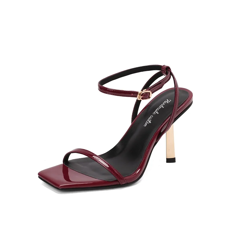 

Женская обувь с узким ремешком, элегантные сандалии во французском стиле, женские сексуальные сандалии на каблуке для девочек, вечерние туфли-лодочки, свадебные летние сандалии