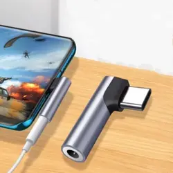 Type-C ~ 3.5mm 헤드폰 어댑터 Usb C 오디오 이어폰 어댑터 직각 HIFI 유선 헤드셋 유형 C 변환기
