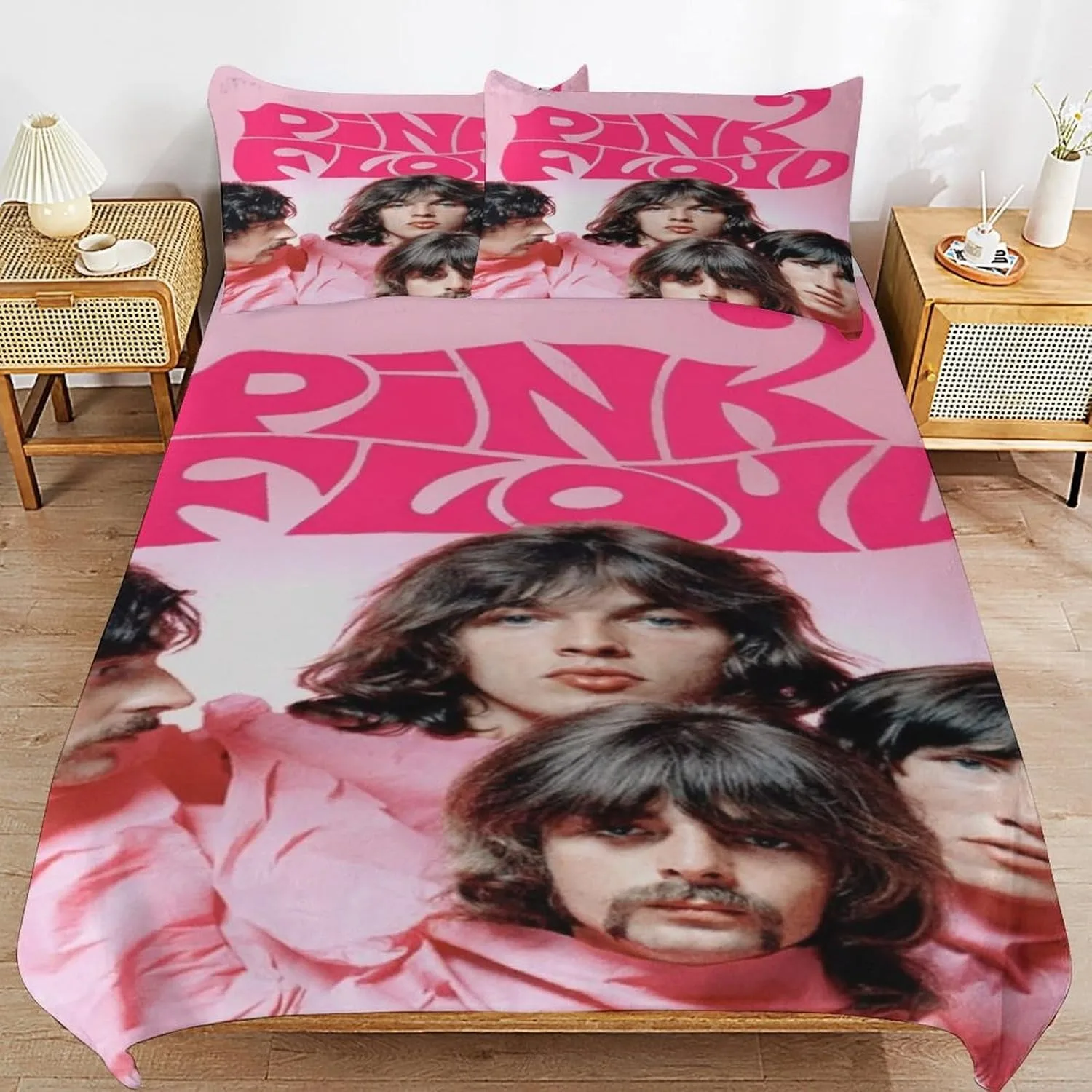 Exquisite 3D P-Pink Band F-Floyd Duvet Cover Set Bedding Set Single Double King Size Bedroom Decorati For Kids Boys Girls gift