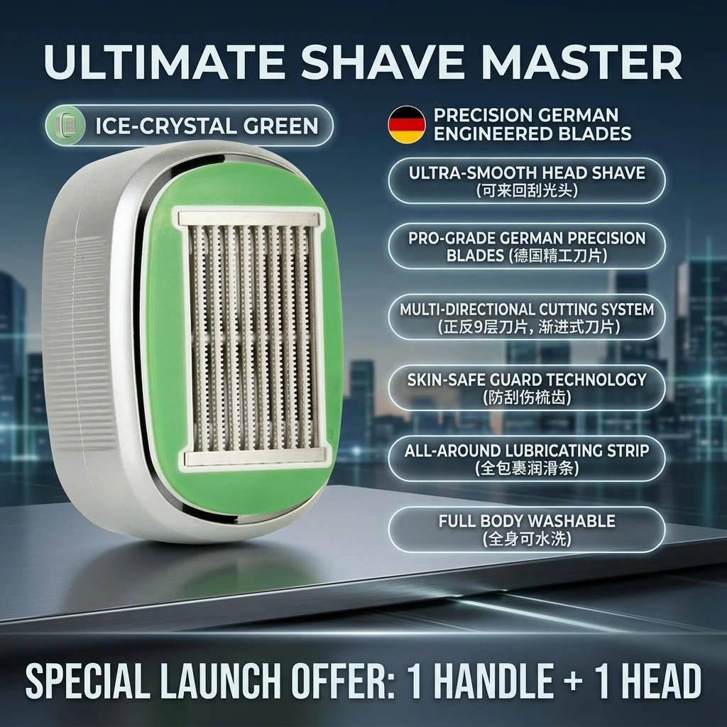 Professional Bald Head Shaver - Manual Self-Shaving Tool for Men | Smooth & Close Head Shaving Razor