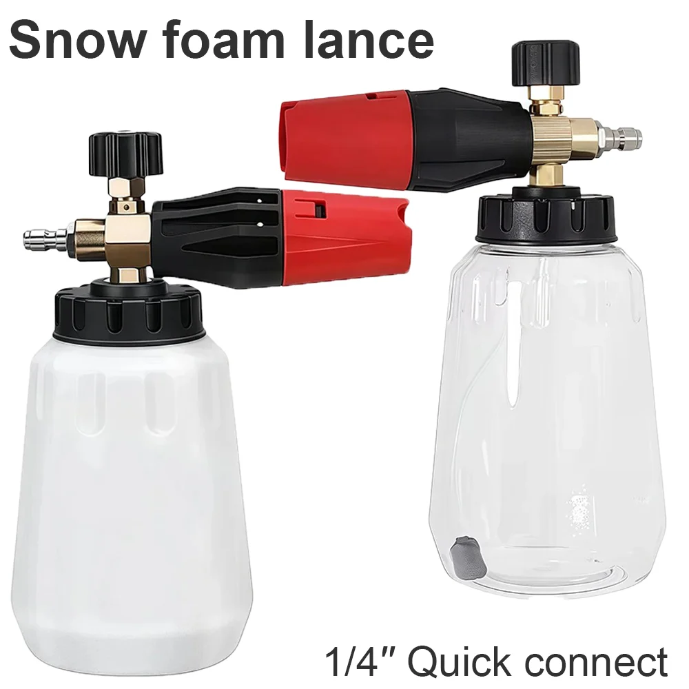 Adjustable Snow Foam Lance 1L Big Bottle 1/4 Quick Plug Foam Cannon For High Pressure Washer Auto Car Wash Foam Sprayer Tool
