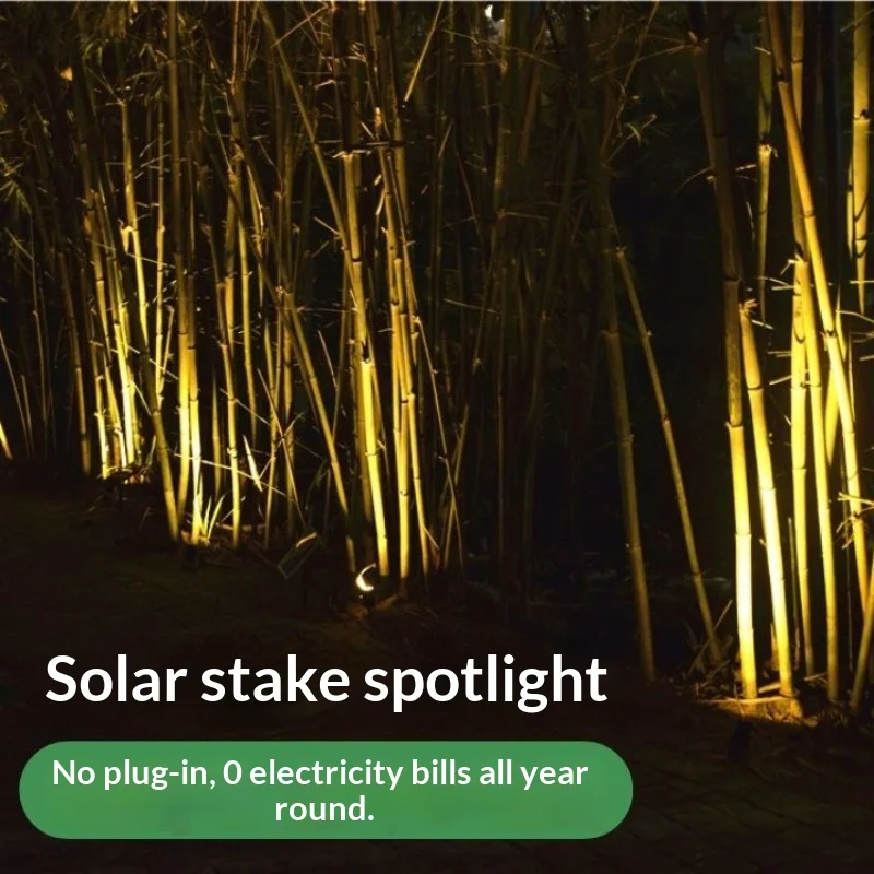 Solar Powered RGB Flood Light Waterproof with Ground Spike for Garden Tree Landscape Lighting Lampe Solaire Extérieur