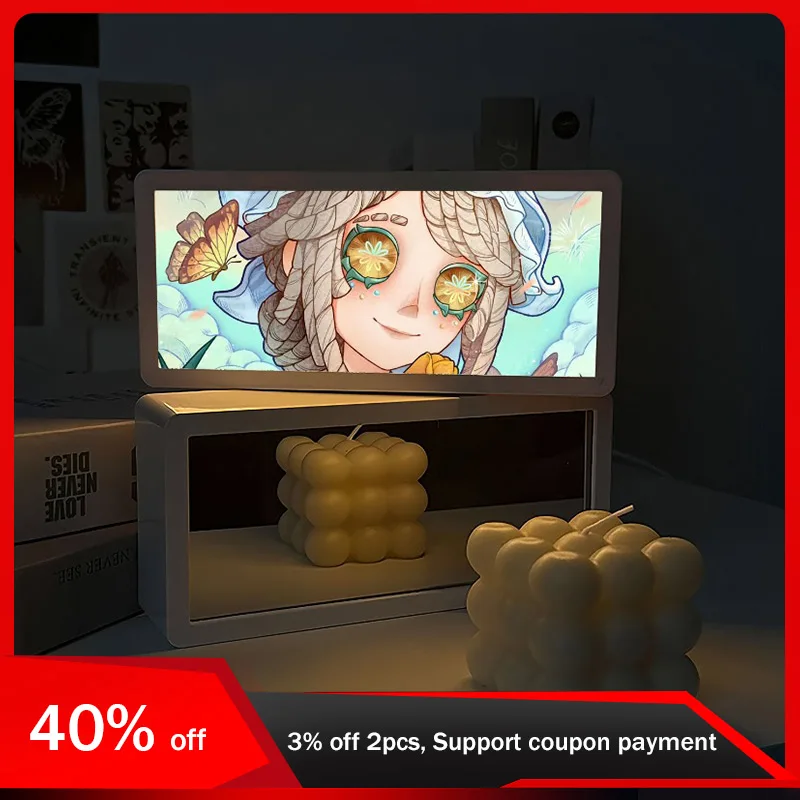 

18.5cm/7.28in IdentityV 3D Led Night Light Box Game Peripherals Acrylic Creativity Accessories Novelty Toy Collectible Ornaments