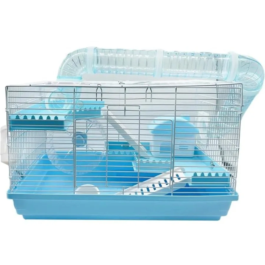 

Клетка для карликовых хомяков, домик для маленьких хомяков, мышей, крыс, грызунов, с трубкой, колесом для упражнений и домиком-хижиной, для хомяков-джербилов и мышей