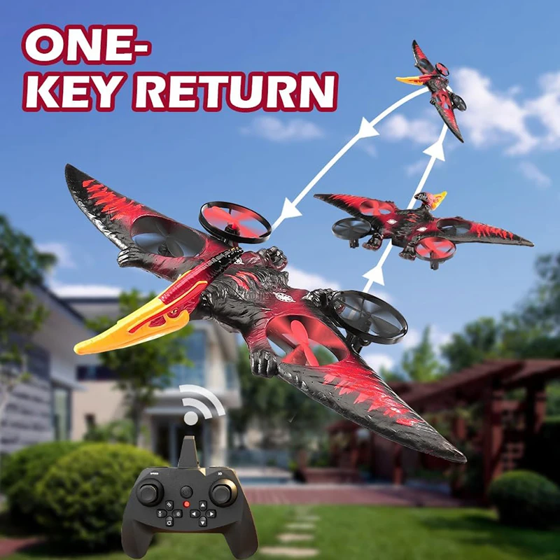 RC飛行機 プテロサウルス 2.4G 6軸ジャイロ EPPフォーム RC航空機 LEDライト付き ワンキー離陸 360度回転 RCグライダー 飛行玩具 子供向け