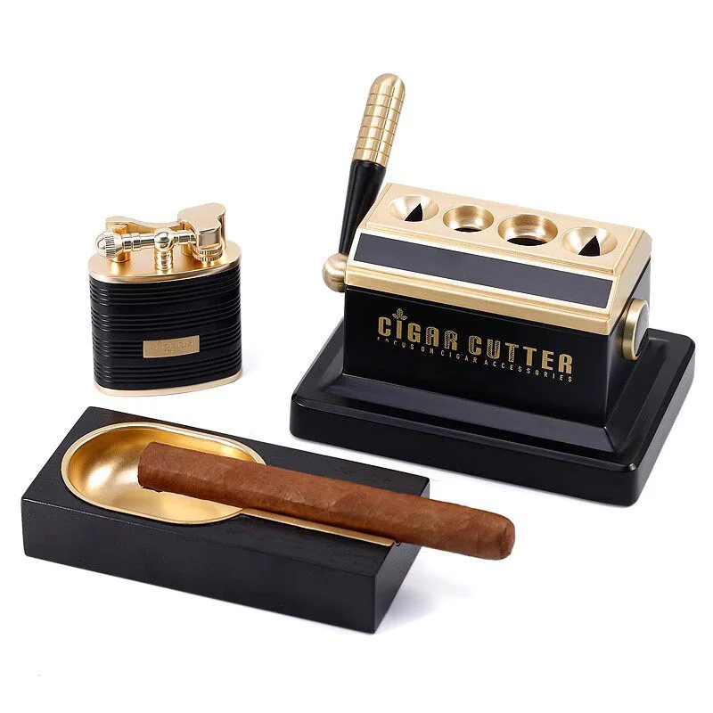 Vintage Manual Luxury Cigar Cutter, Stainless Steel, Multiple Sizes, V-Shaped Handle, 21MM/23MM/25MM Sharp Blades