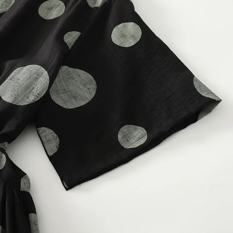 水玉模様の女性用ロングドレス,レースアップ,スリム,空中ブランコ,ラージスイング,ヴィンテージファッション,新しい夏のコレクション2020