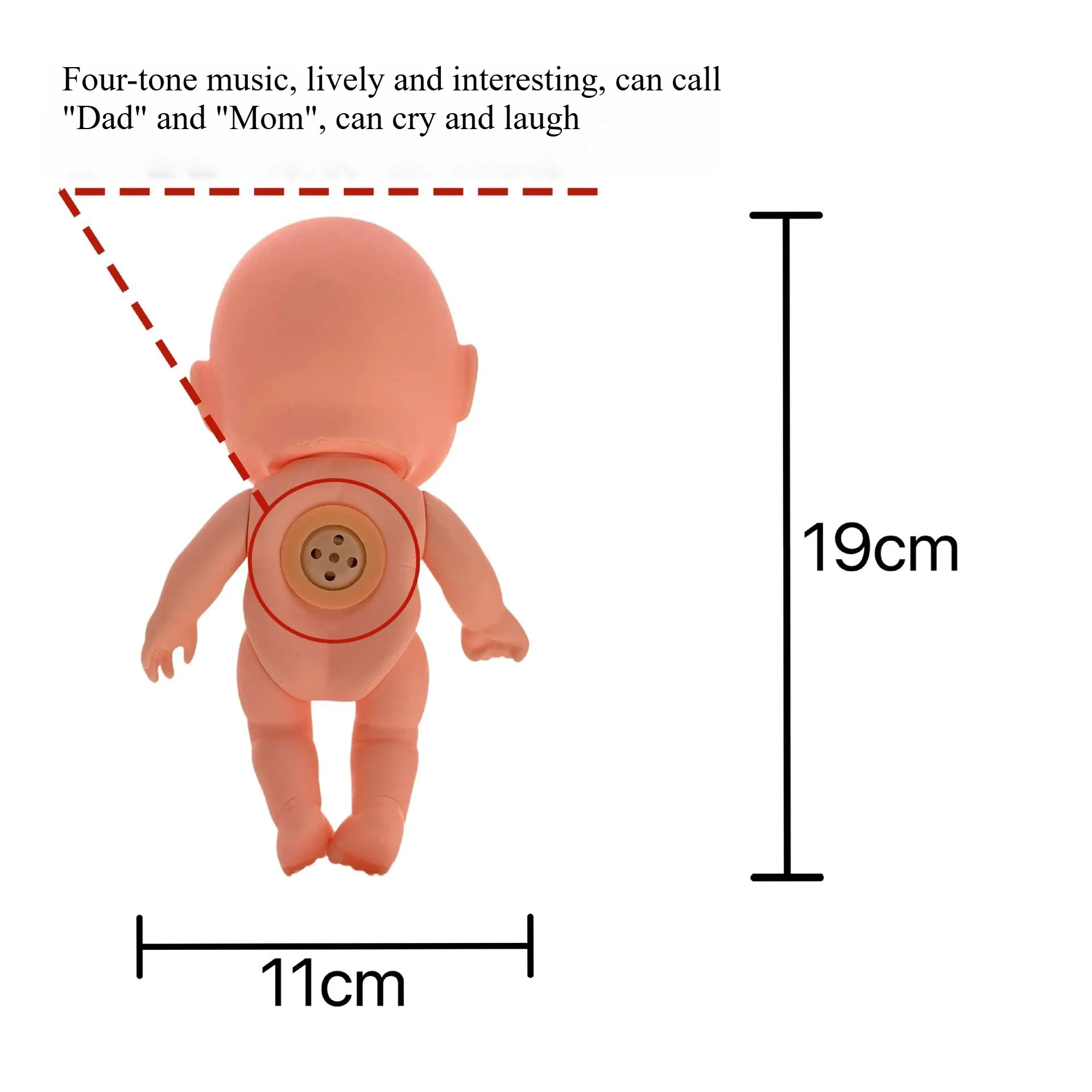 ตุ๊กตาทารกจำลองขนาด 8 นิ้วที่สามารถส่งเสียงได้ ตุ๊กตาเกิดใหม่ BJD ตุ๊กตาเพื่อนซี้ที่เหมือนจริง