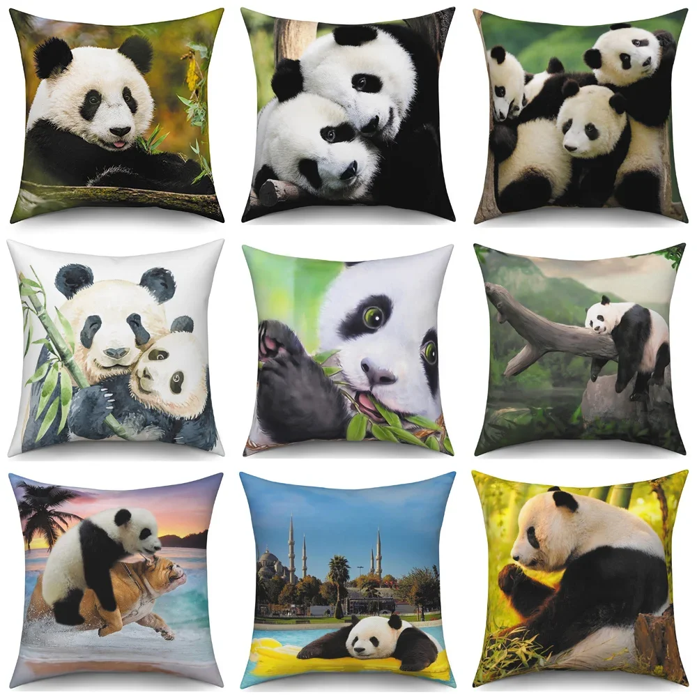 

Cute Panda Print Decorative Cushion Cover Home Sofa Bed Pillow