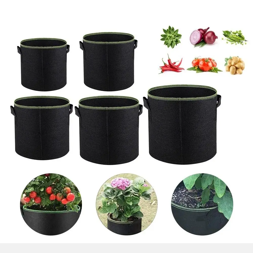 1/3/5/7/10 Gallon Felt Garden Planting Bag with Handles Garden Tools Planting Nursery Pot 1/3/5/7/10 Gallon Plant Nutrition Bag