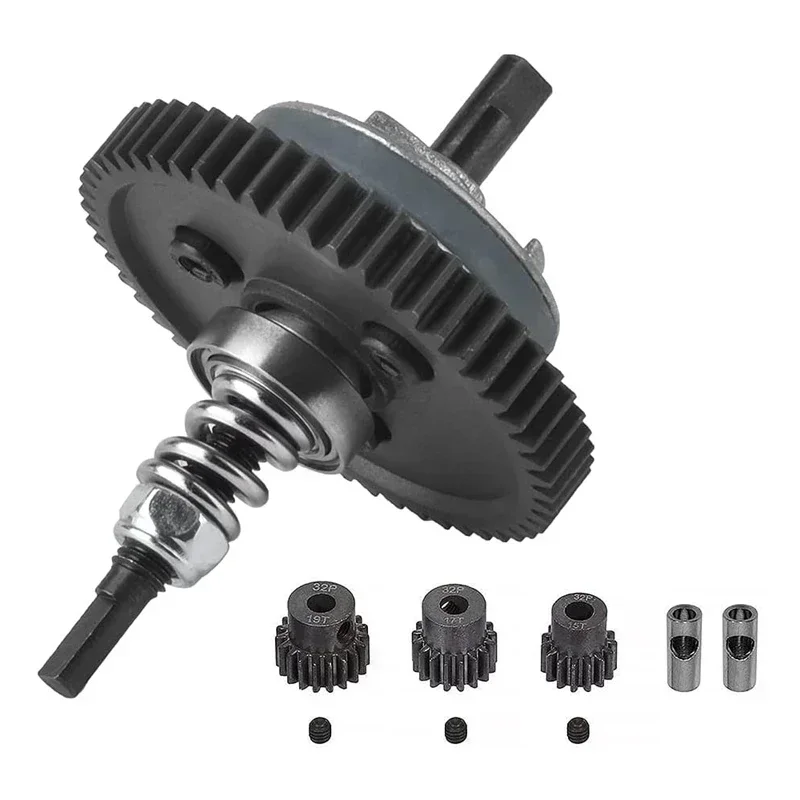 Metal 6878 Differential Gear Slipper Clutch and 32P 15T/17T/19T Pinion Gear Set for Trxs Slash Stampede Rustler 4X4