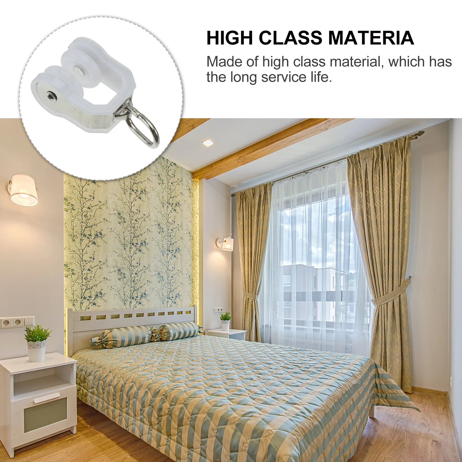 20Pcs Fine Workmanship Curtain Track Pulley Premium Material Long Service Life Curtain Hanging Wheel for Sheers Valances Drapes