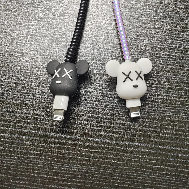 Gloomy Bear USB PD Cable Protection Cover For Iphone Apple 20W Fast Charger Adapter Protector Shell Case Cord Winder Protective