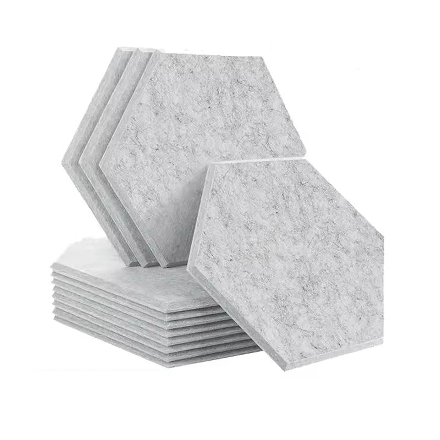 6/12/18PCS Sound Proof Acoustic Panels High Density Hexagonal Design Absorb Noise Eliminate Echoes Soundproof Insulation Felt Cork Bulletin Board For Studio Treatment Home Inner Ceiling LivingRoom Decorative Walls Decor