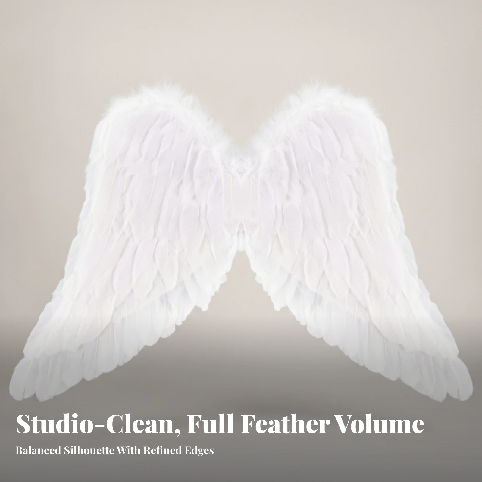 Angel Wings Realistic Feathered Wings Costume Accessory Layered Voluminous for Dress-up, Stage Performance