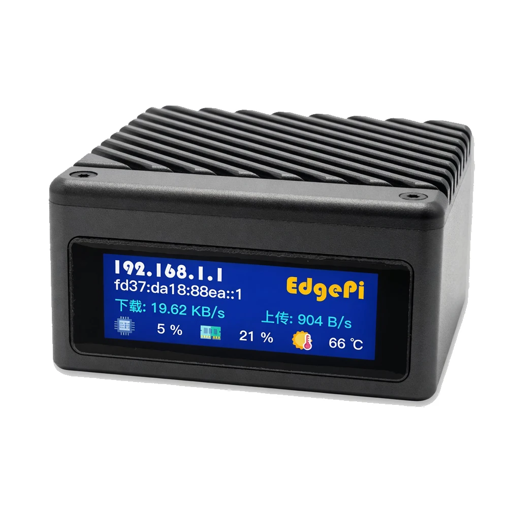 

EdgePi E87N Ultra-Compact Full Aluminum Soft Router Gateway Dual 2.5G + Dual NVMe + 1.65” IPS Screen NO WiFi
