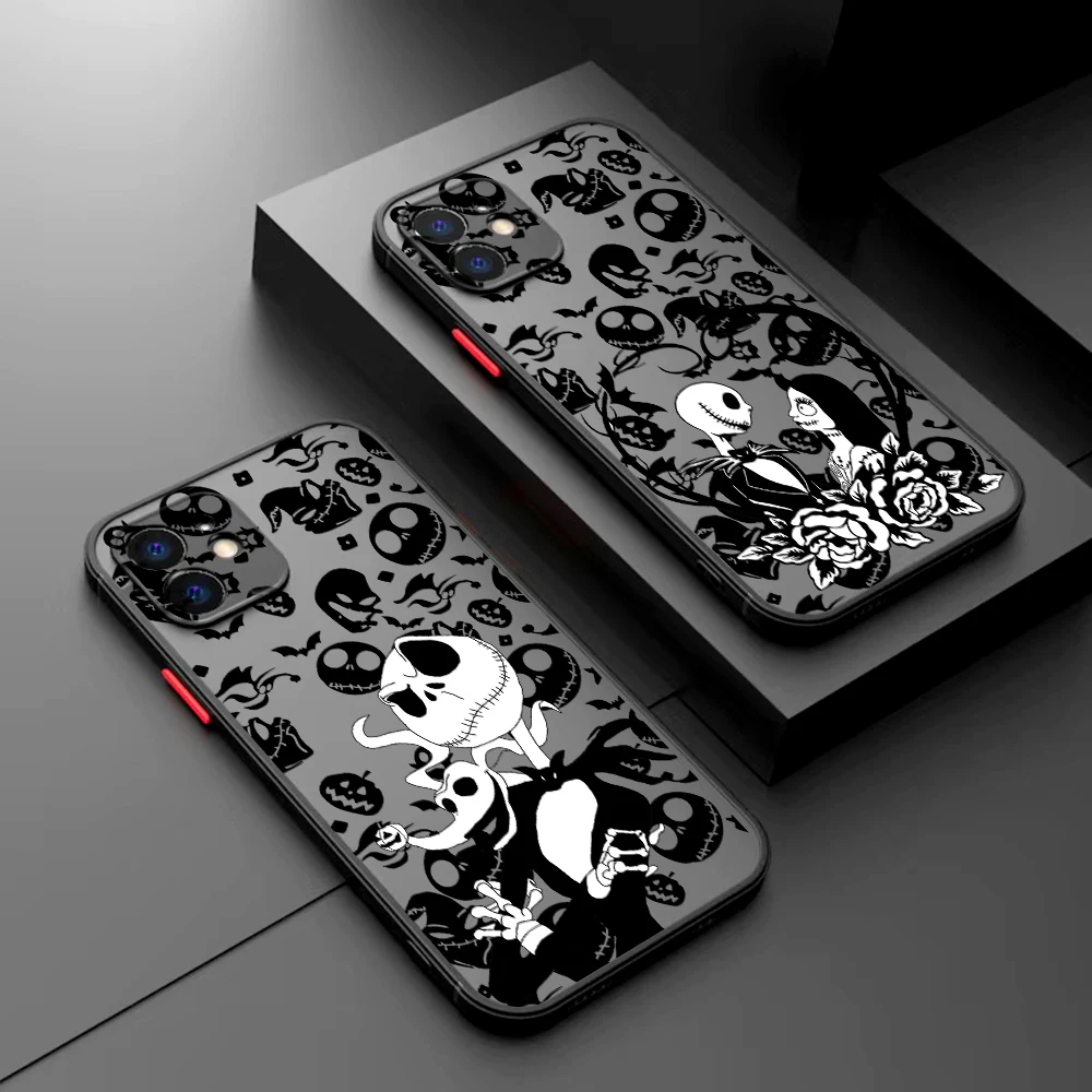Funda de Teléfono de Halloween con Diseño de Jack Skellington para iPhone 17e 17 16e 16 15 14 13 12 11 Mini Pro Air Max X XR XSMax 7 8 6 6s Plus