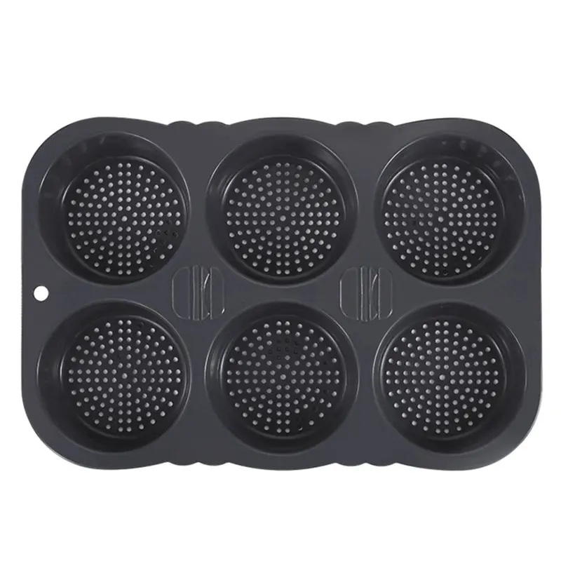 

Свежая 6-полая форма для булочки для гамбургеров, складная многоразовая форма для хлеба, тепловая форма для выпечки, силиконовая форма для хлеба