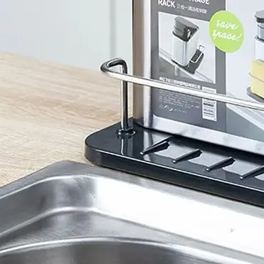 

3-in-1 Kitchen Stainless Steel Tableware Soap Dispenser, Sponge Holder, Sink Organizer Drain Rack, Suitable For Kitchen Sinks