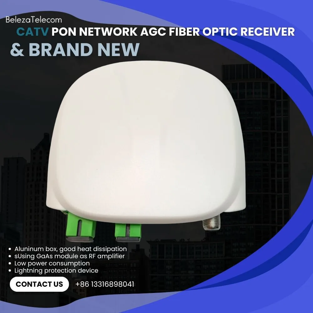 

Сеть PON AGC Оптоволоконный мини-приемник FTTH WDM CATV Активный узло с радиочастотным портом Пропускной способностью 40-862 и 1006 МГц