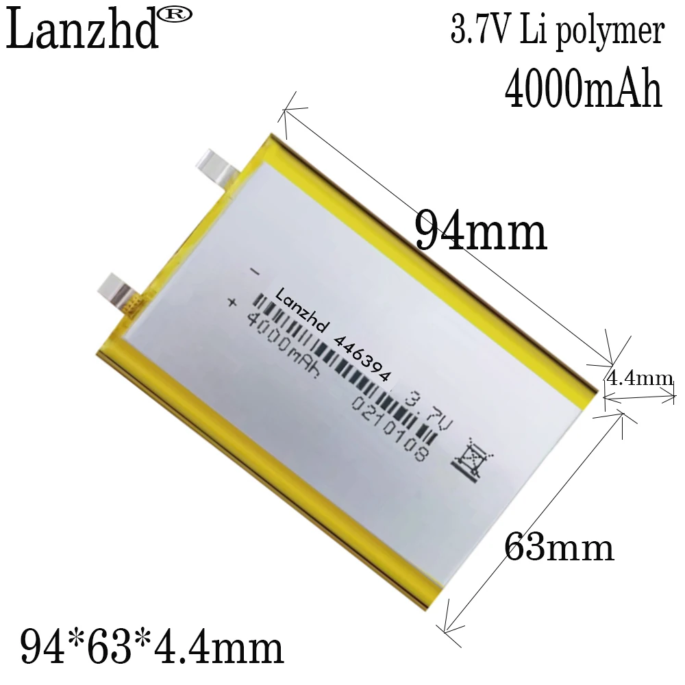 1-10pcs Li-Po Polymer Battery  446394 3.7V 4000mah soft pack battery For  tablet Computer Bluetooth speaker Bank Tablet DVD