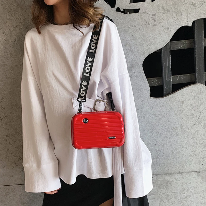 Luggage Small Bag Women\'s Crossbody Shoulder Bag Fashion Personality Hand-Held Mini Suitcase-Style Box Small Square Bag