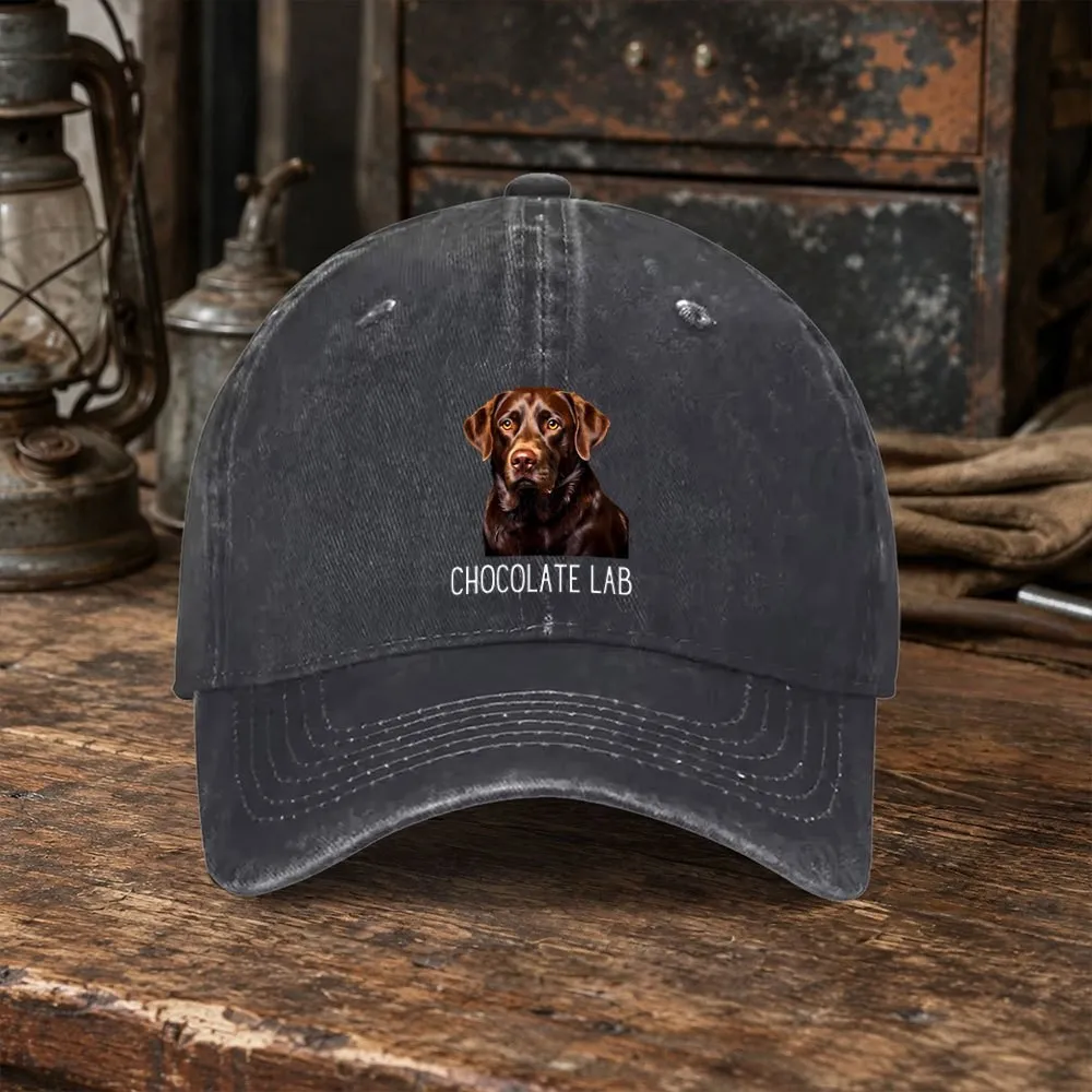 Chocolate-Lab-Baseball-Cap-Unisex-Washed-Cotton-Sun-Protection-Cap-for-Sports-Travel-Casual-Wear