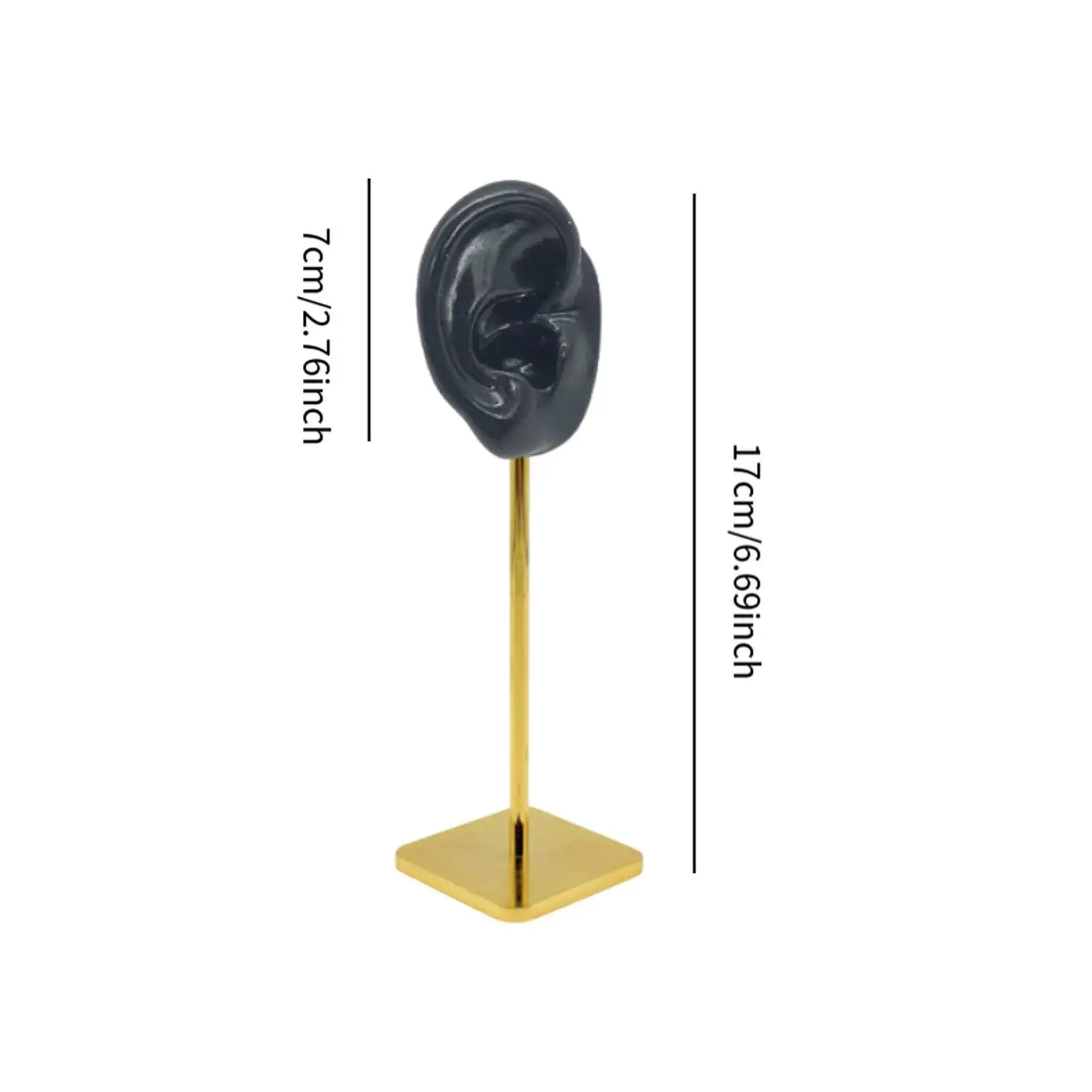 Ear Shaped Jewelry Earring Display Stand for Retail Show Personal Multifunctional Accessories 6.7inch Tall Copper Storage Rack