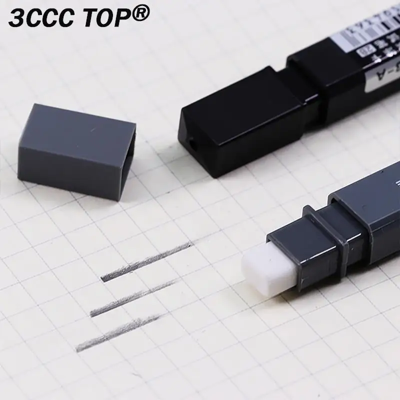 Lápis Mecânico de Cabeça Chata Grossa, Lápis Desenho 2B com Recargas, Material de Escritório, Escrita, Material Escolar Automático, 1Pc