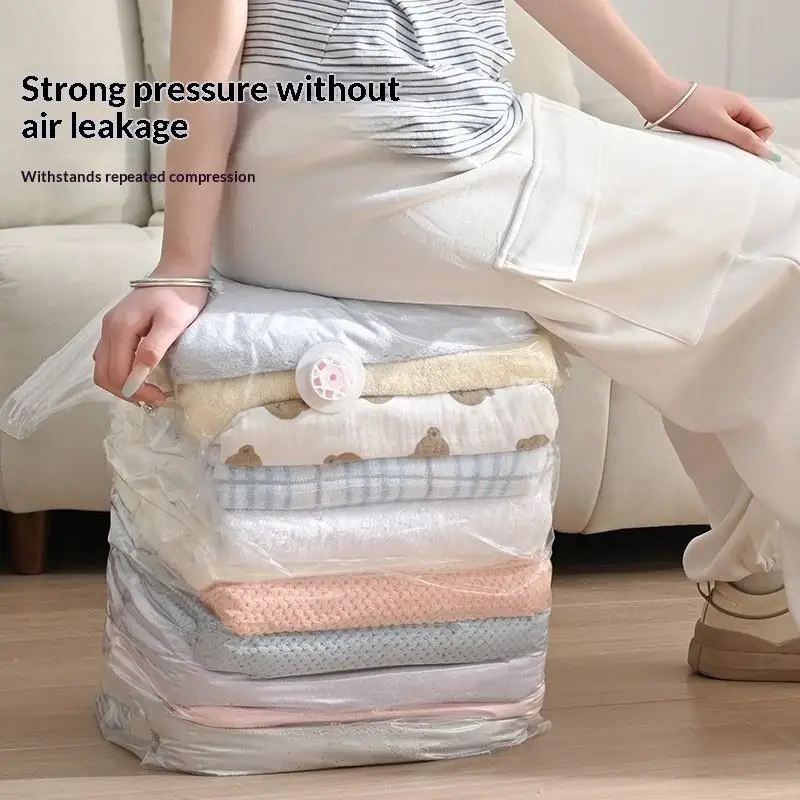Thickened Transparent Vacuum Compression Bag 1PC Space Saving Storage Pouch for Quilt Clothes Travel Household Use