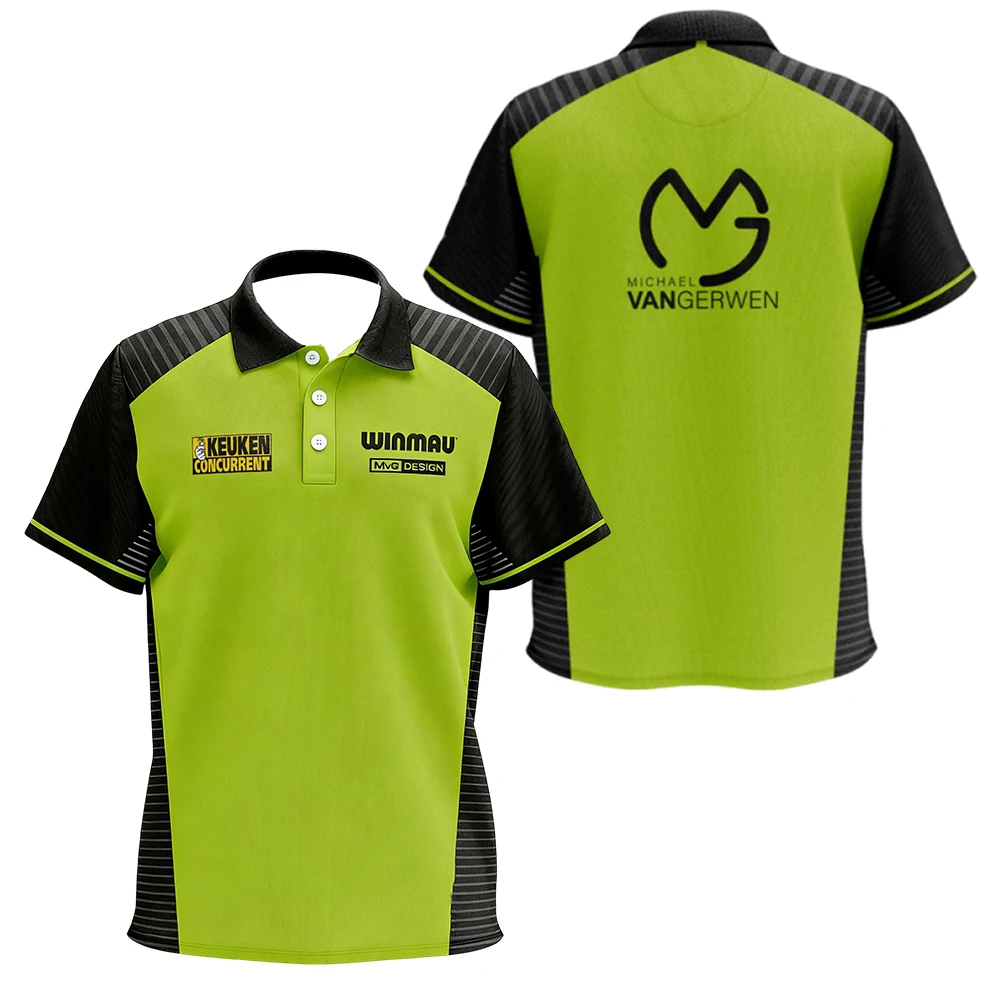 MvG Michael van Gerwen 24/25 Professional Darts Polo Shirt With Quick Dry Feature Comfortable Top For Everyday Fan Wear