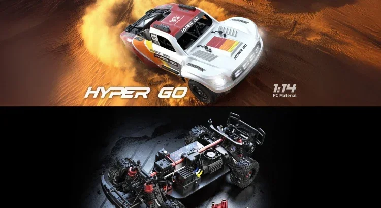 80KM/H Hydraulic Shock Absorber Brushless RC Racing Car 1:14 4WD LED Lighting Independent Suspension Metal Remote Control Car To