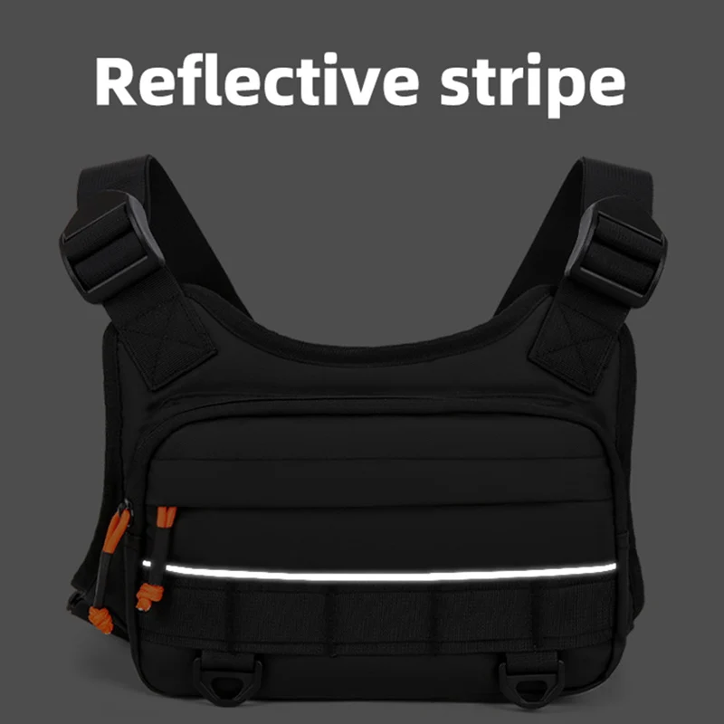 Bolsa pectoral táctica ligera reflectante para correr y senderismo