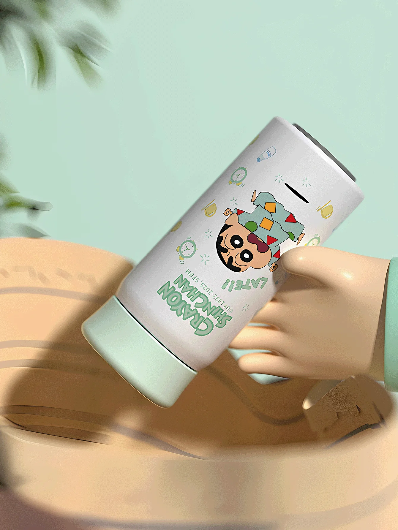 Taza de bolsillo de dibujos animados Crayon Shin-Chan, 200 ml (6,76 oz), taza aislante de viaje simple, para uso diario de niños y niñas