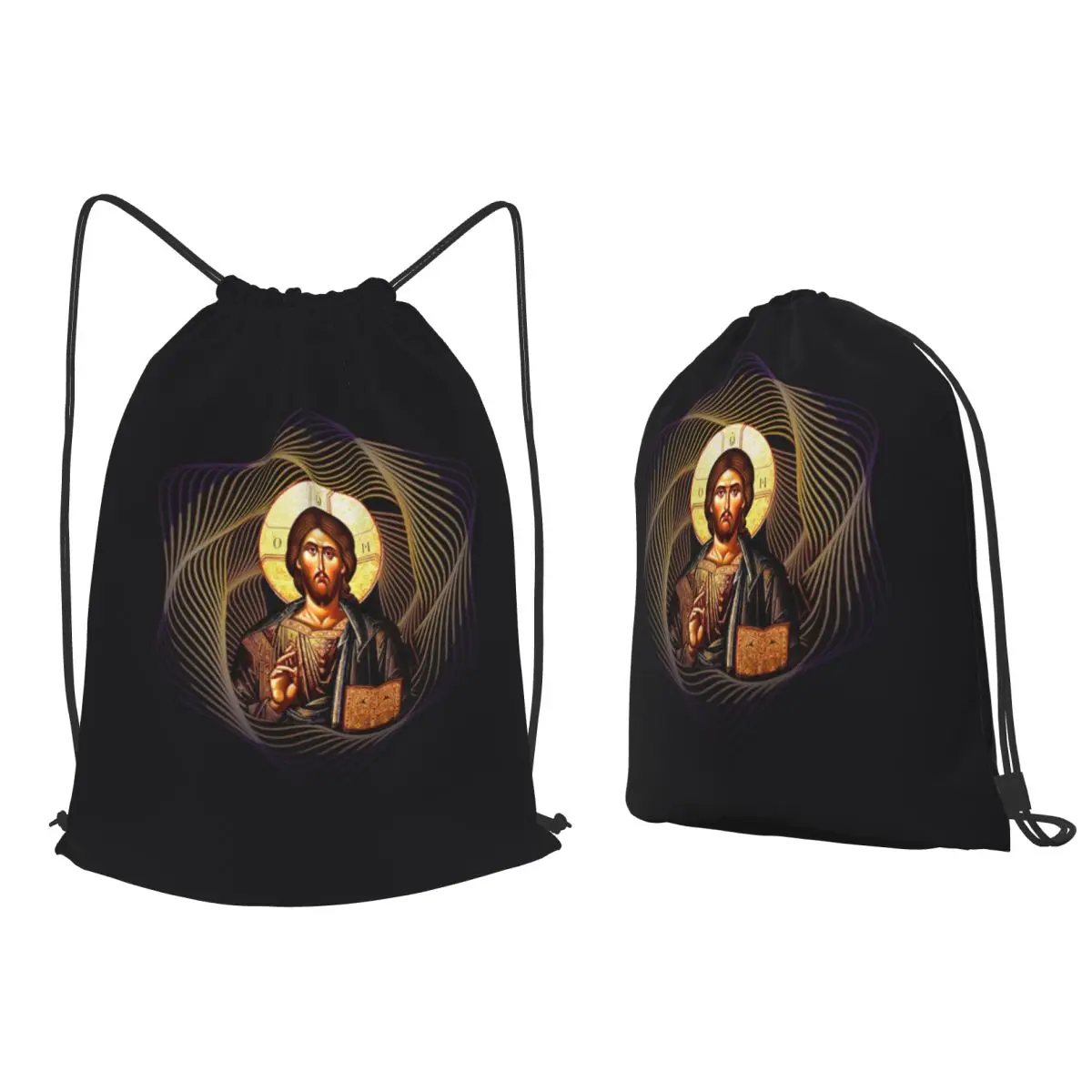 Pantocrator Prism Halo Backpacks Fashion Drawstring Bags Sports Bag Book Bags for Travel Students