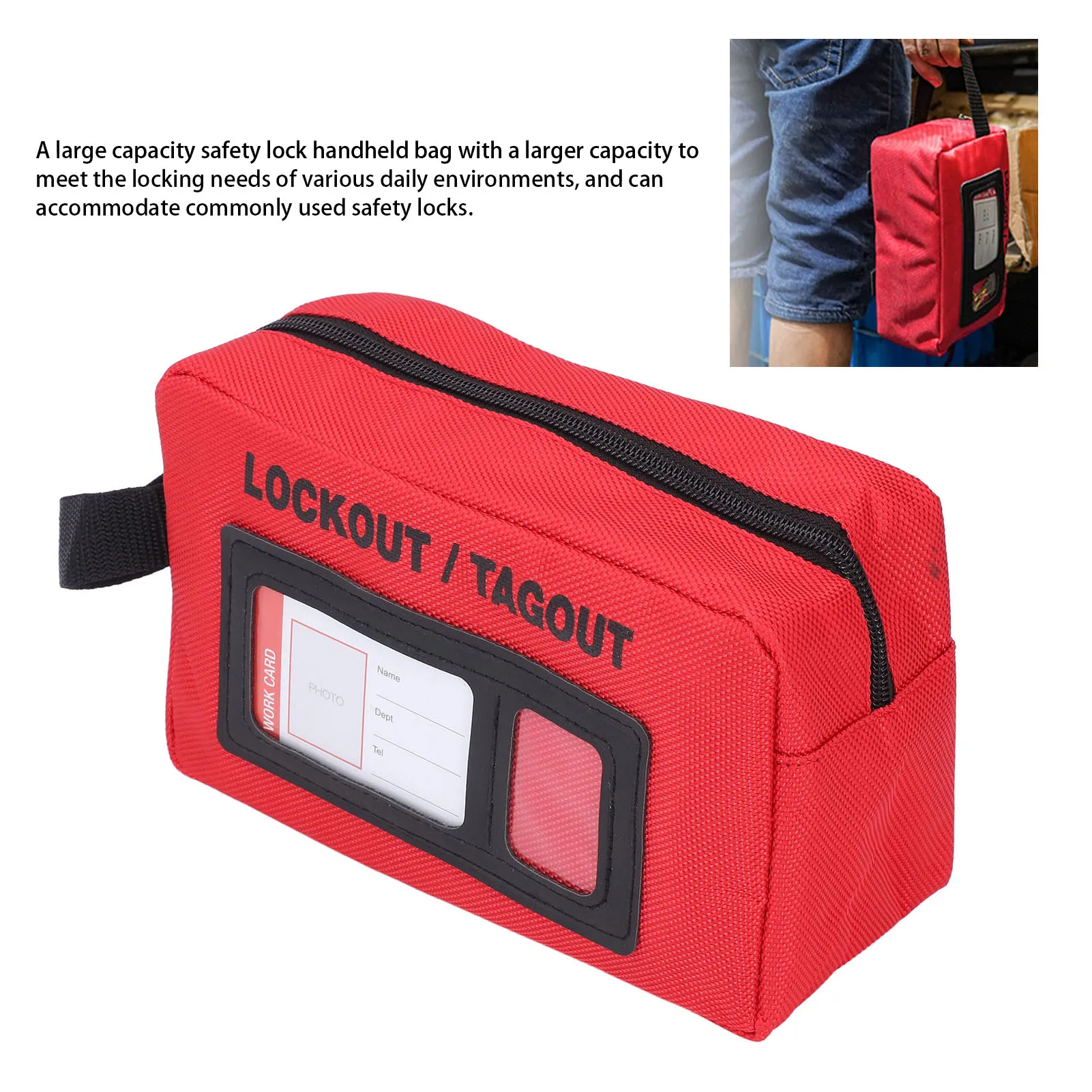 Lockout Tagout Storage Bag Lockout Tagout Bag High Strength Back Hook and Loop Fasteners Polyester Cloth for Home Industry