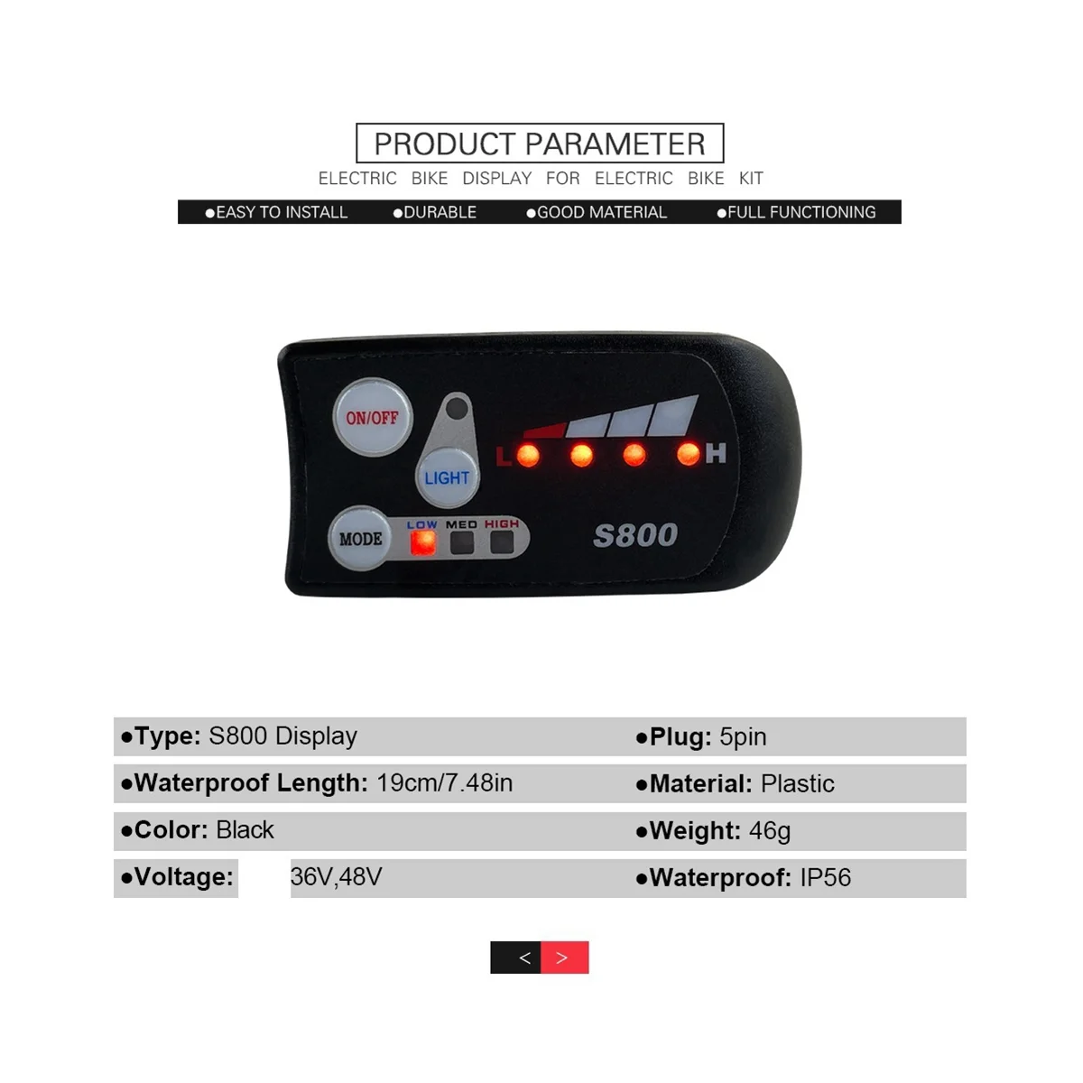 Electric Bike Controller 36V 48V 750W1000W Ebike Accessories 30A Sine Wave Three-Mode Controller E-Scooter Accelerator