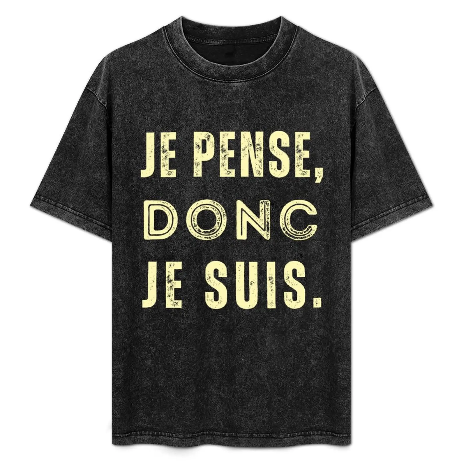 Cita de René Descartes: Pensando, por lo tanto, soy. Camiseta Básica de Manga Corta para Uso Diario
