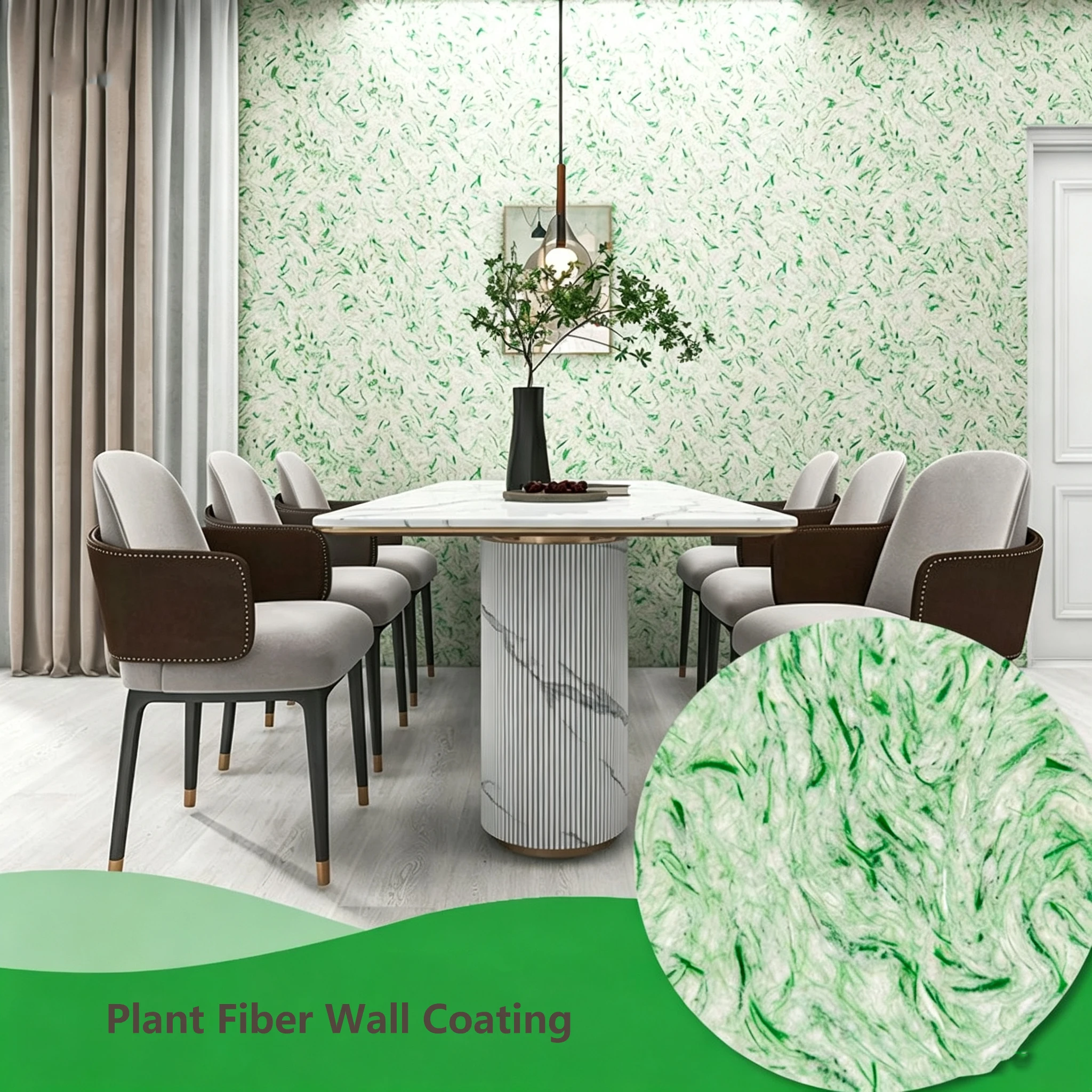 1kg Plant Fiber Wall Coating Mix 1:7 Easy Apply Liquid Wallpaper Wall Renovation Home Wall Decor Material