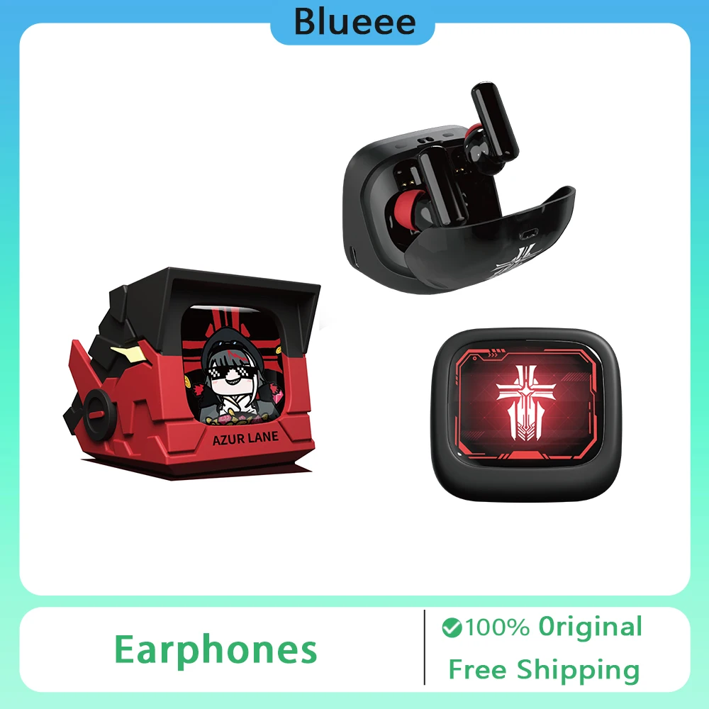 Bilibili Gaming Earphones Goods Cube Face Blue Airline Iron Blood Lcd Touch Screen True Wireless Phone Bluetooth Earphones Gift