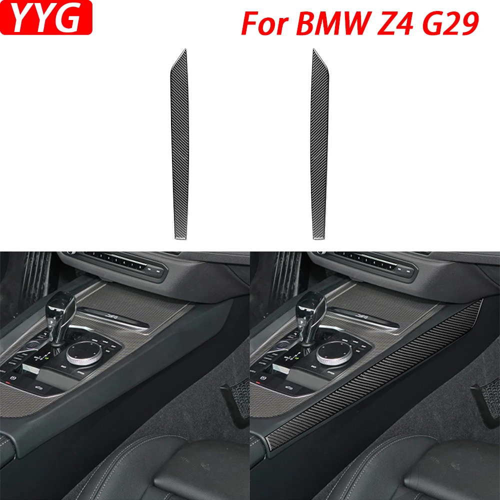 

For BMW Z4 G29 2019-2022 Car Accessories Carbon Fiber Gear Shift Panel Both Side Strips Interior Cover Trim Sticker Modification