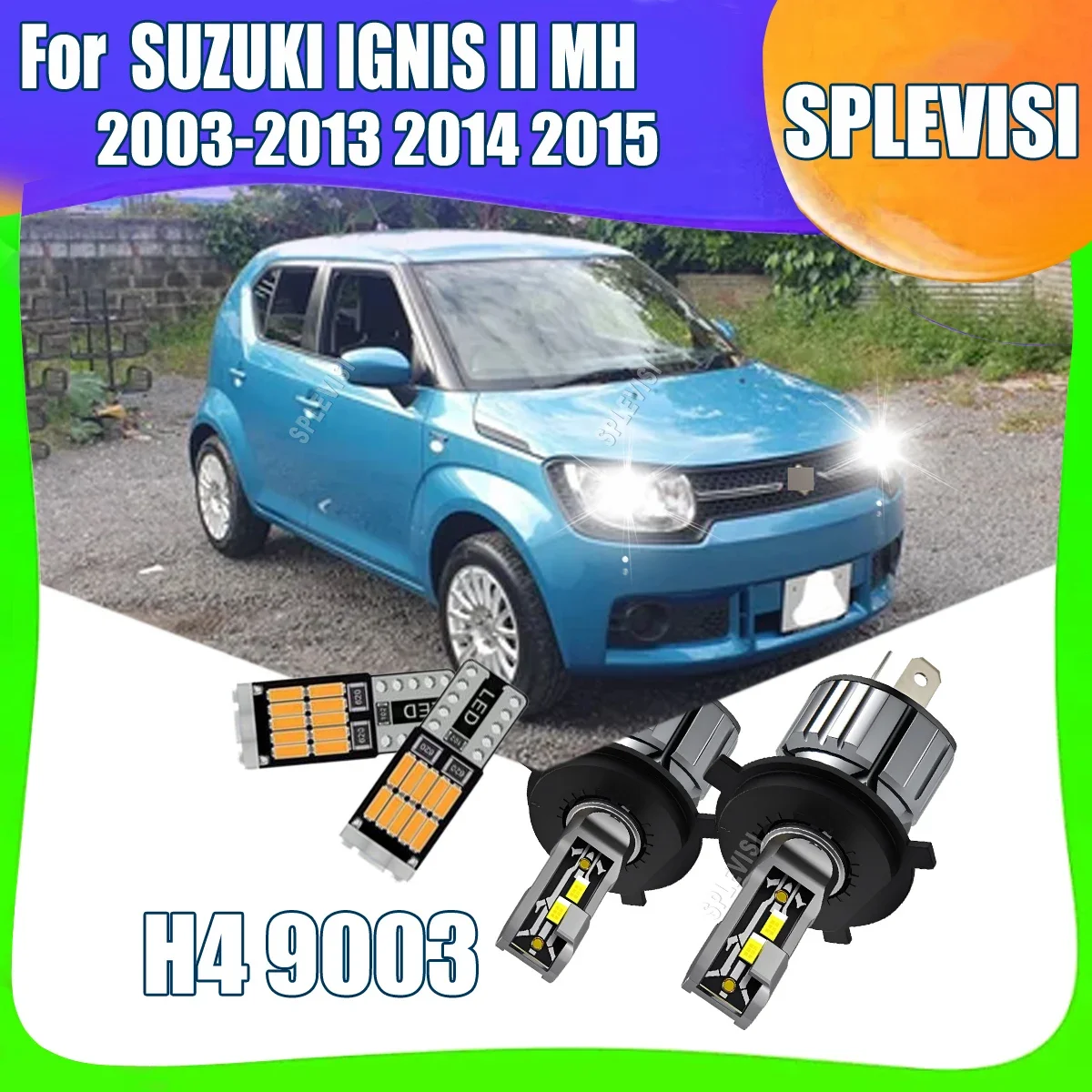 H4 9003 LED Car Headlight Crystal White Perfect Cutoff Line For SUZUKI IGNIS II MH 2003 2004 2005 2006 2007 2008 2009 2010-2015