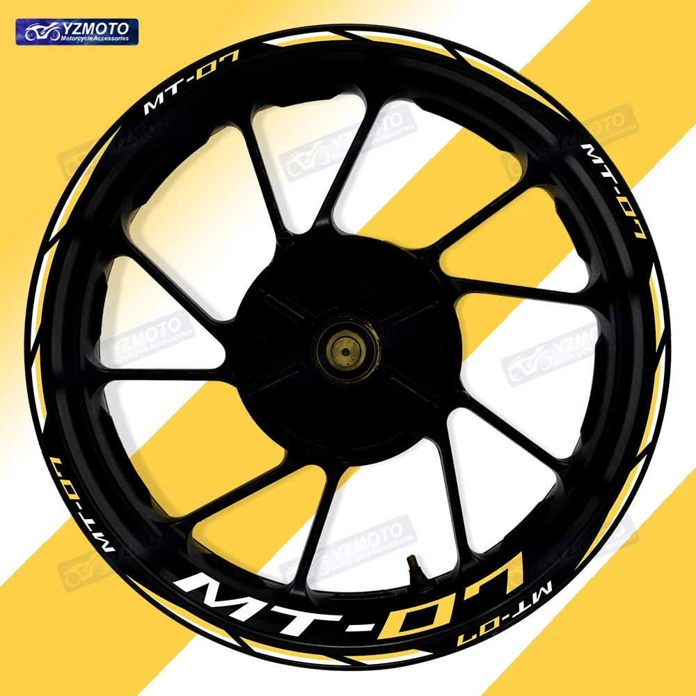 

For MT-07 MT07 Motorcycle 17 Inch Front Rear Wheel Hub Sticker Decal Waterproof Reflective Modified Decorative Rim Stickers